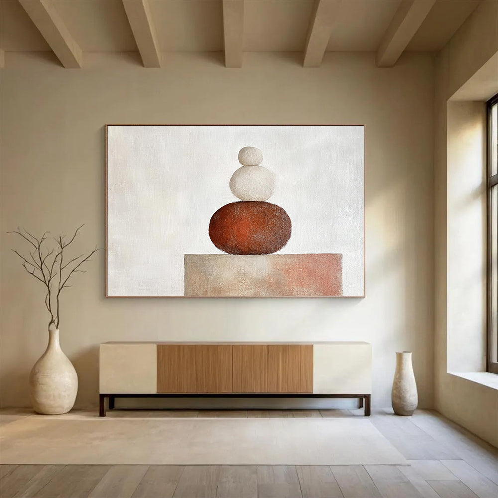 Minimalist Stacked Stones Abstract ABS088