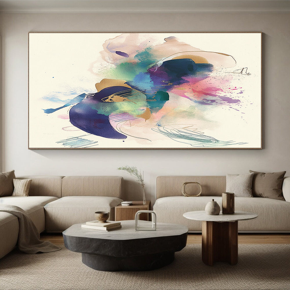 Vibrant Abstract with Gold Abstract Painting with Lively Sophistication WINK276