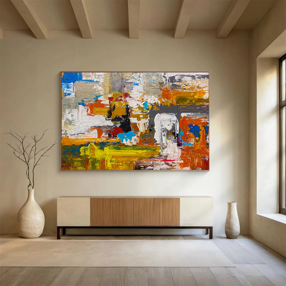 Bold Colors Abstract Composition Painting for Creative Studios YHT335