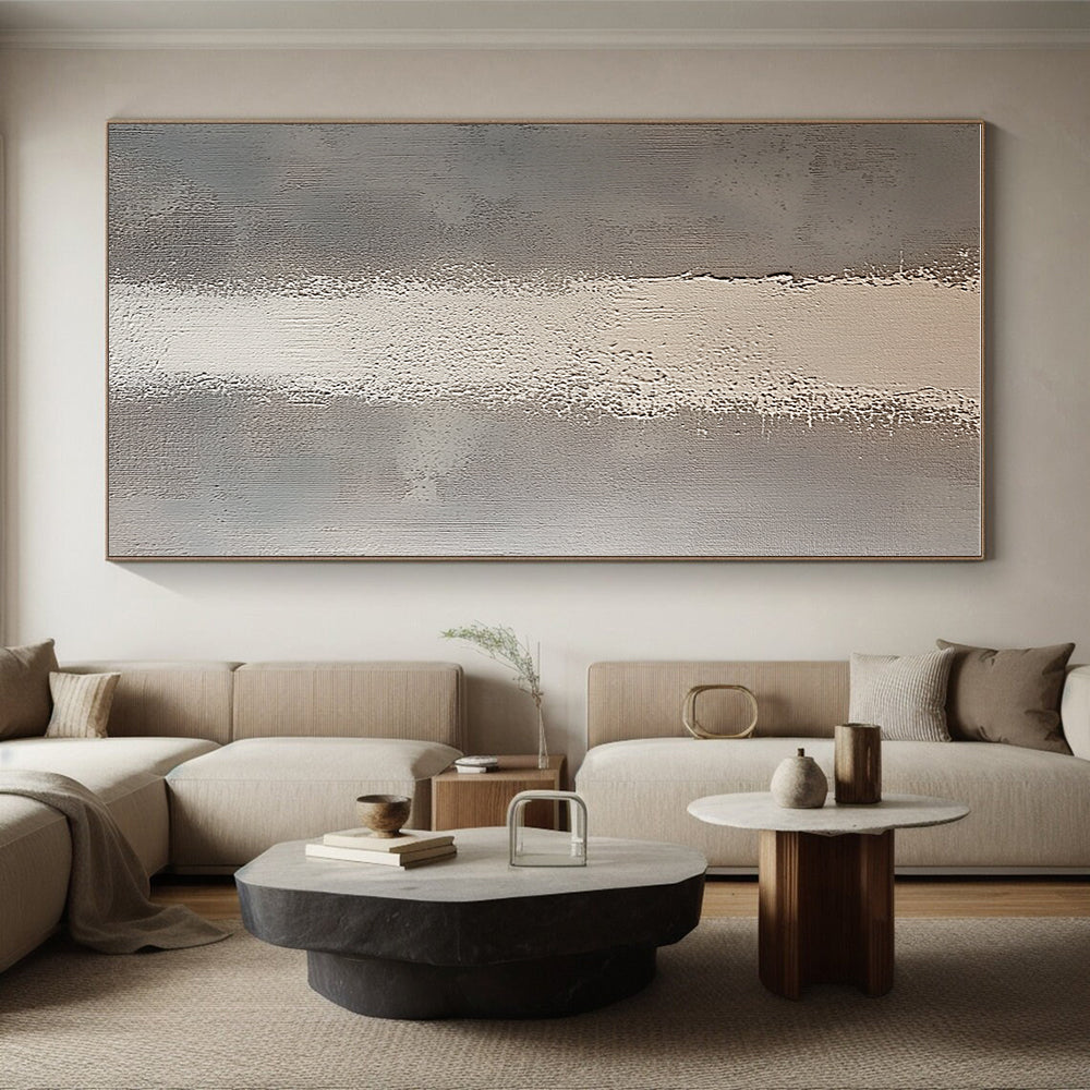 Subtle Textured Stripes Abstract Painting with Quiet Sophistication WINK294