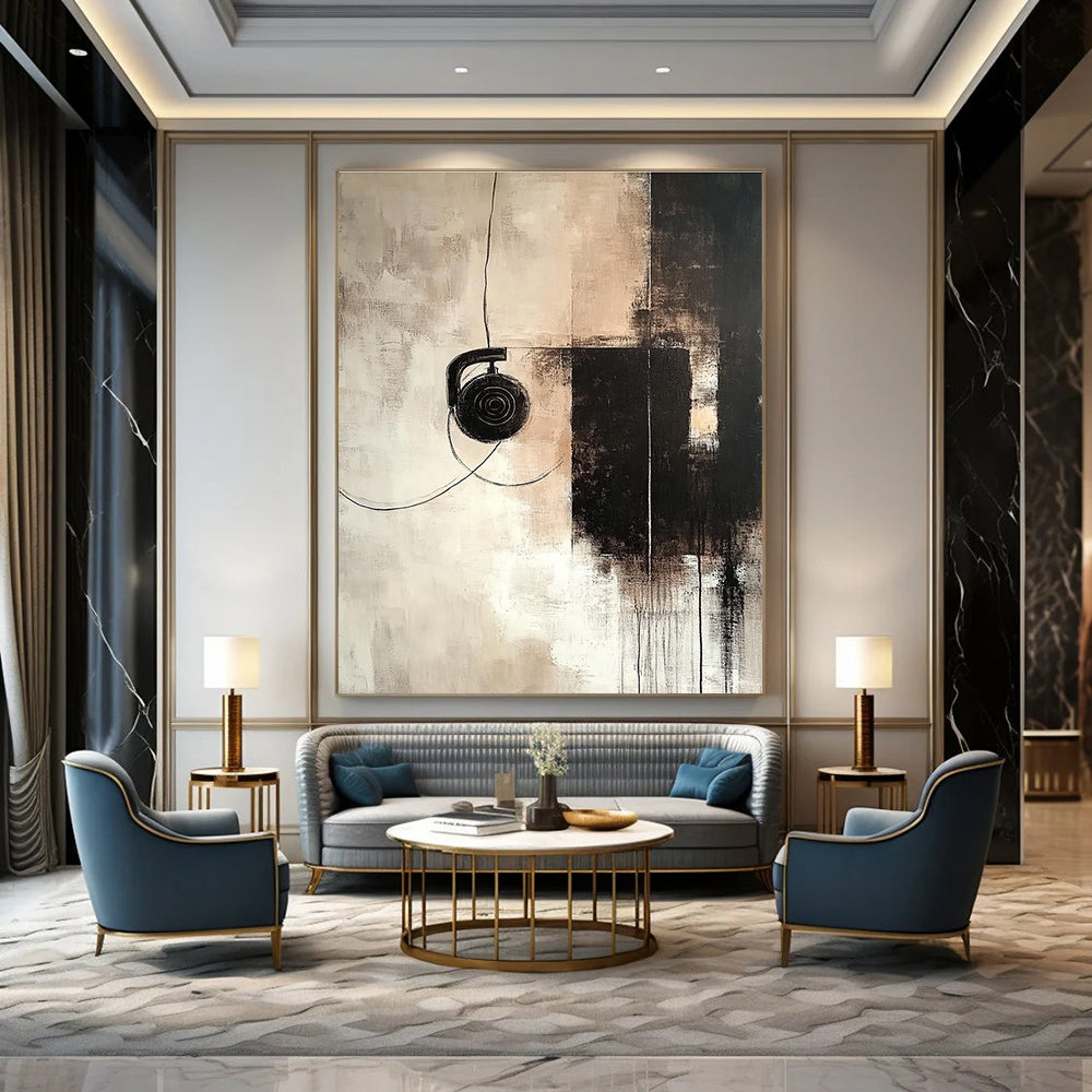Headphone Abstract Painting for Music Lover’s Home Studios GAB1186