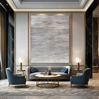 Light Grey Waves Subtle Abstract Painting for Sophisticated Spaces GAB1486