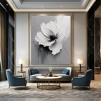 Gray - Toned Floral Abstract Painting for Modern Living Rooms GAB1001