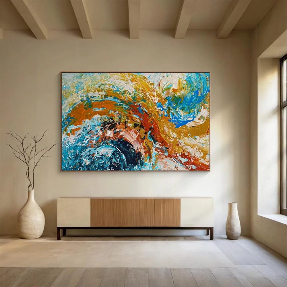 Colorful Abstract Explosion Painting for Vibrant Music Venues YHT359
