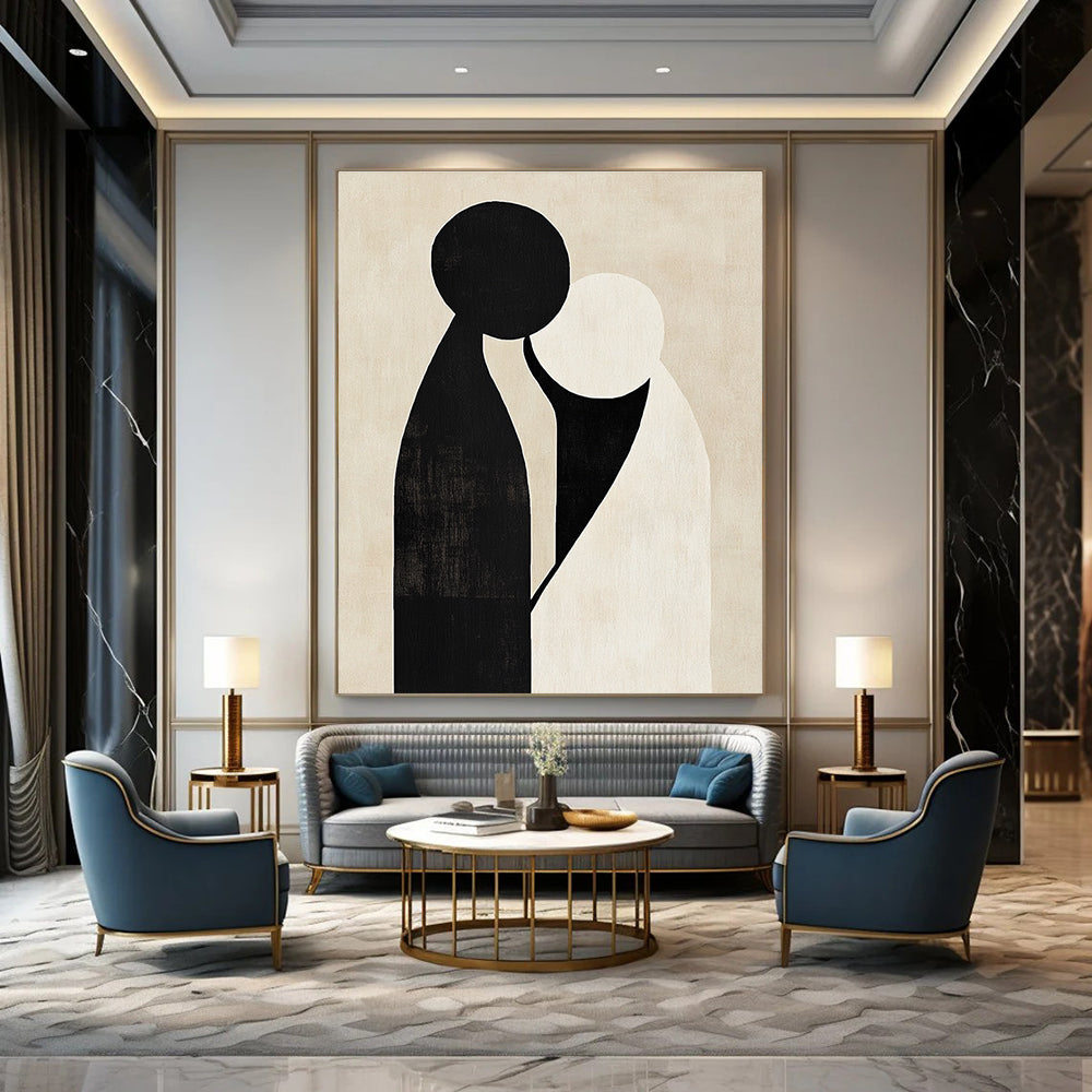 Abstract Couple Figure Painting for Romantic - Themed Anniversaries GAB0965