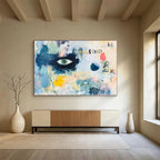 Eye - Themed Abstract Collage Painting with Thought - Provoking Visuals ABS465