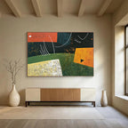 Geometric Abstract Landscape  Whimsical Nature ABS111