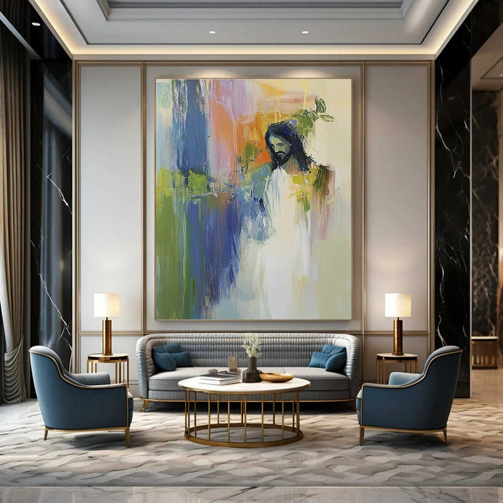 Figure with Foliage Abstract Painting for Spiritual - Styled Spaces GAB1072