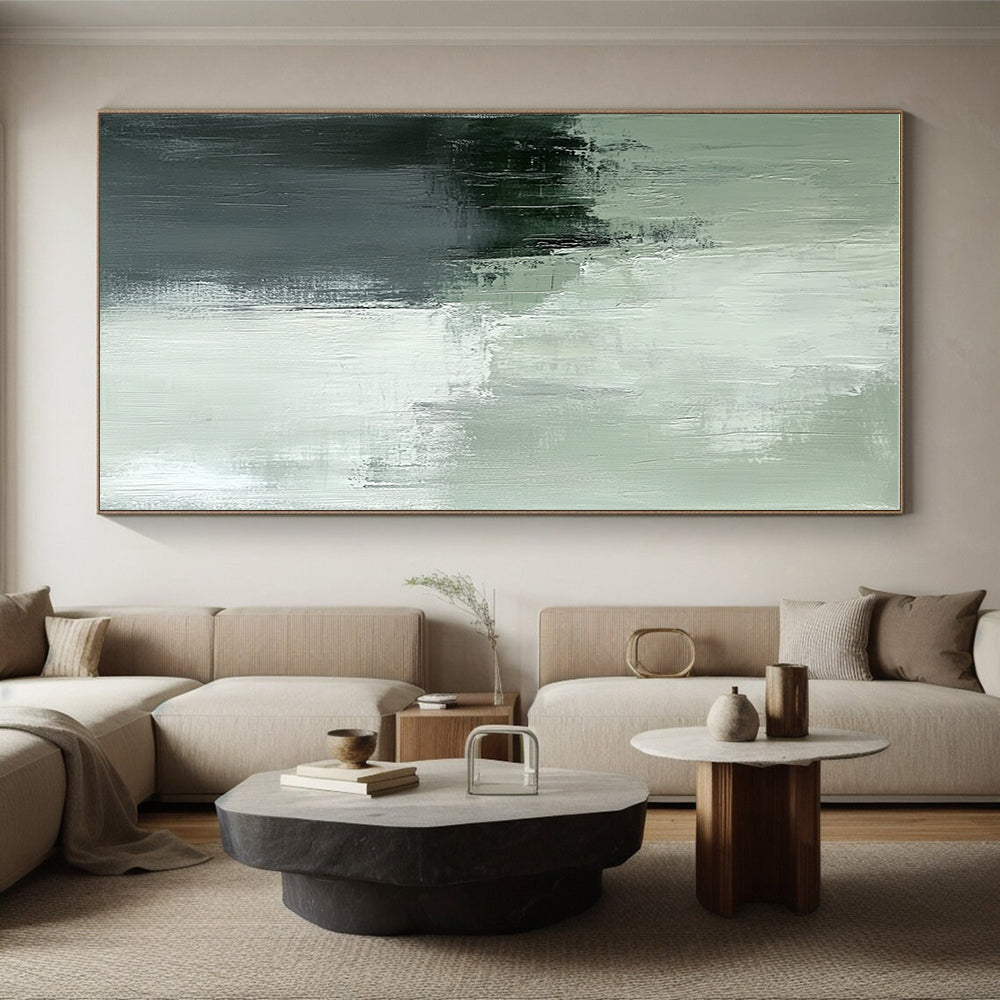 Gray Green Abstract Textures Painting with Subtle Tones WINK651