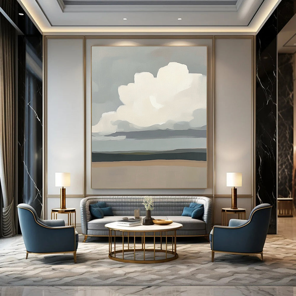 Minimalist Cloud Landscape Calm Abstract Painting for Modern Interiors GAB1435