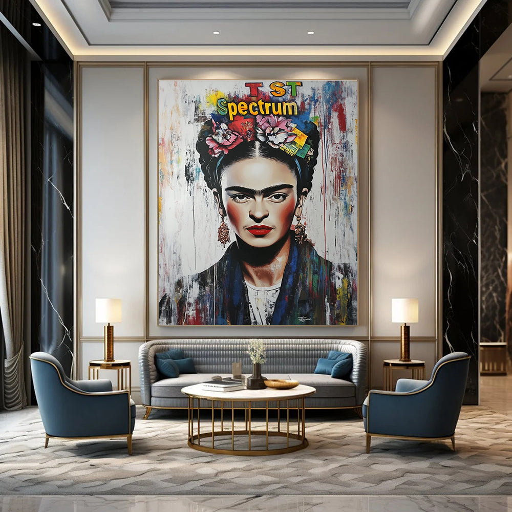 Frida - Inspired Portrait Vibrant Cultural Abstract Painting GAB0280