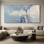 Textured Blue Abstract Painting with Calming Depths WINK761