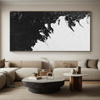 Textured Black and White Abstract Painting with Tactile Surfaces WINK825