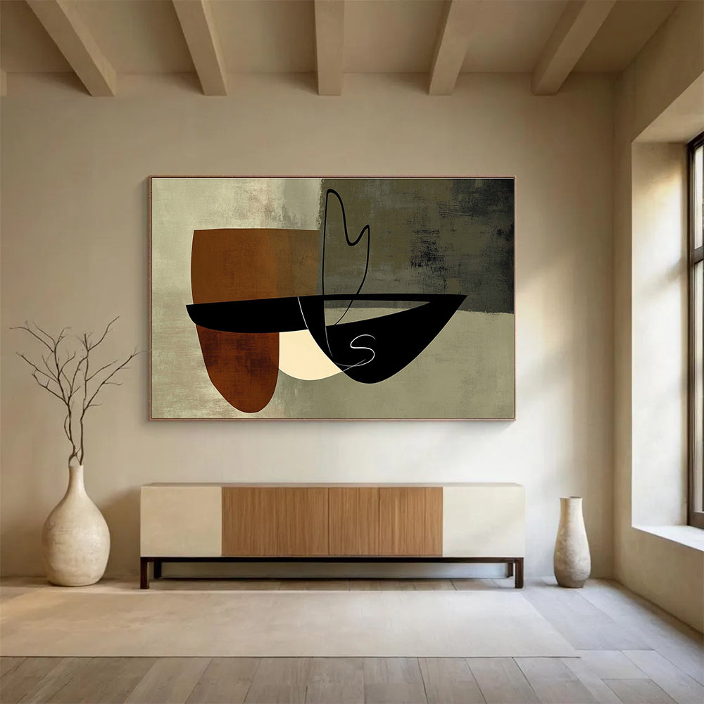 Minimalist Geometric Abstract  Subtle Modern Shapes ABS075