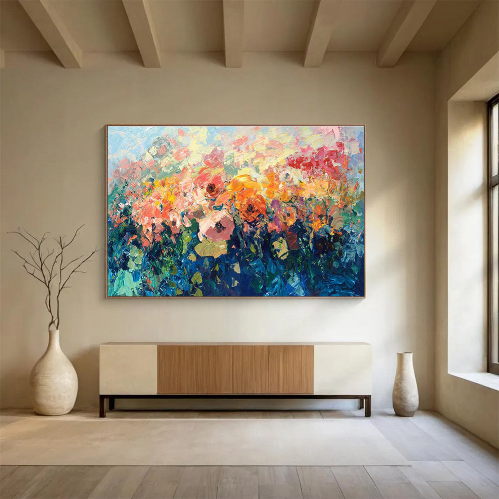 Colorful Flower Abstract Painting for Florist Shop Waiting Areas YHT431