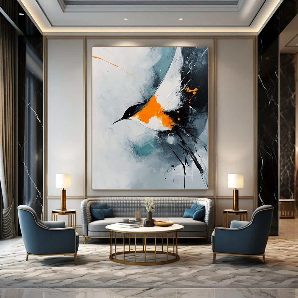 Abstract Bird in Flight Painting for Nature - Inspired Bedrooms GAB1132