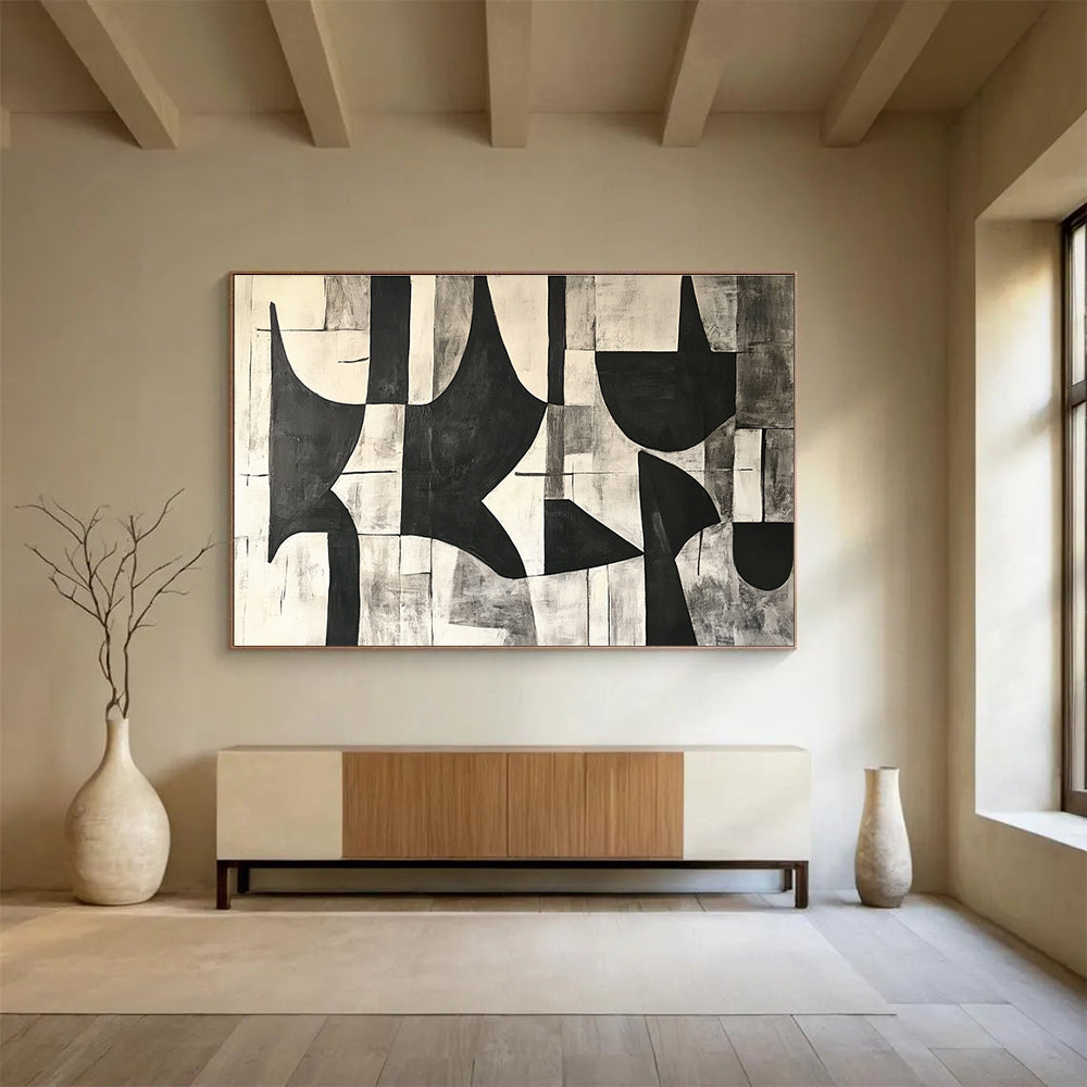 Black - White Geometric Abstract  Timeless Contrast ABS108