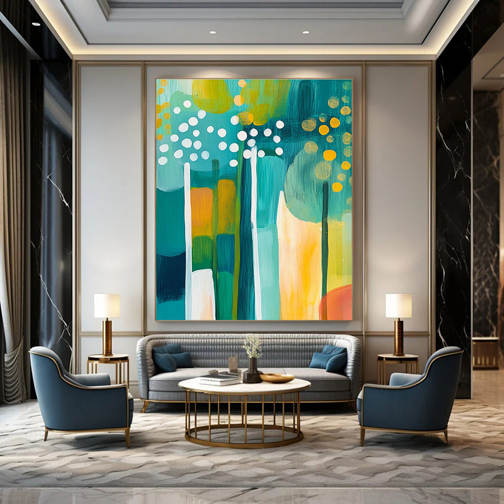 Colorful Abstract Floral Painting for Lively Interiors GAB1470