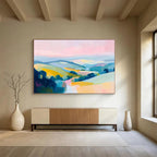 Pastel Mountain Landscape Abstract Painting with Soft Hues ABS288