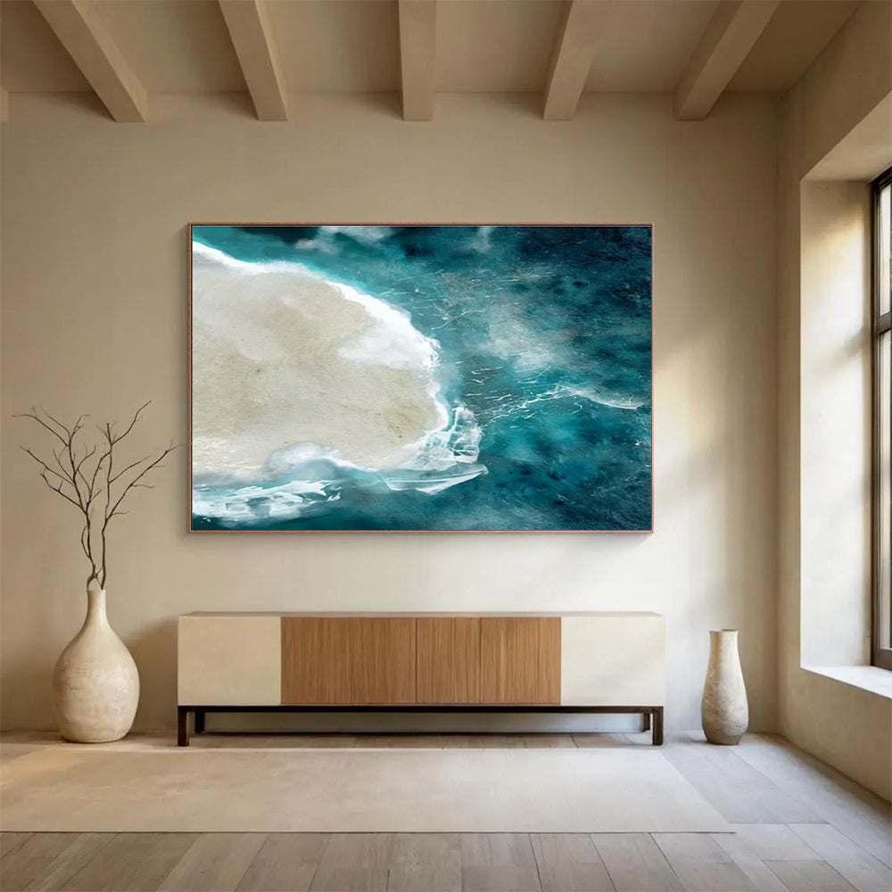 Aerial Island Abstract Painting for Beach Resorts YHT125