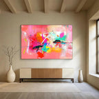 Vivid Pink Abstract Playful Energy Explosion Painting ABS126