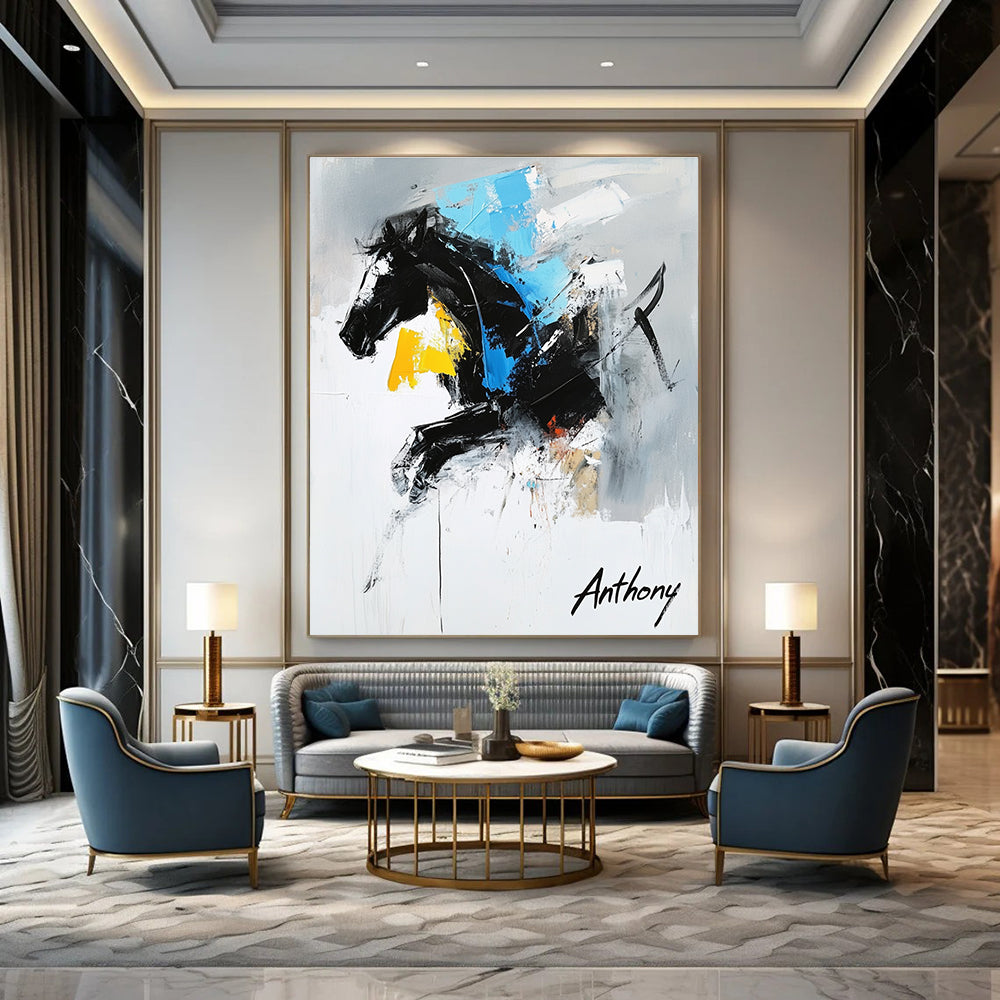 Abstract Horse Painting for Equestrian - Themed Clubs GAB0809