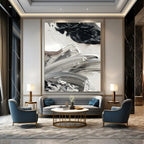 Monochrome Dynamic Strokes Painting for Art - Focused Studios HENG445