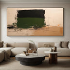 Green Black Abstract Painting with Bold Contrast WINK776