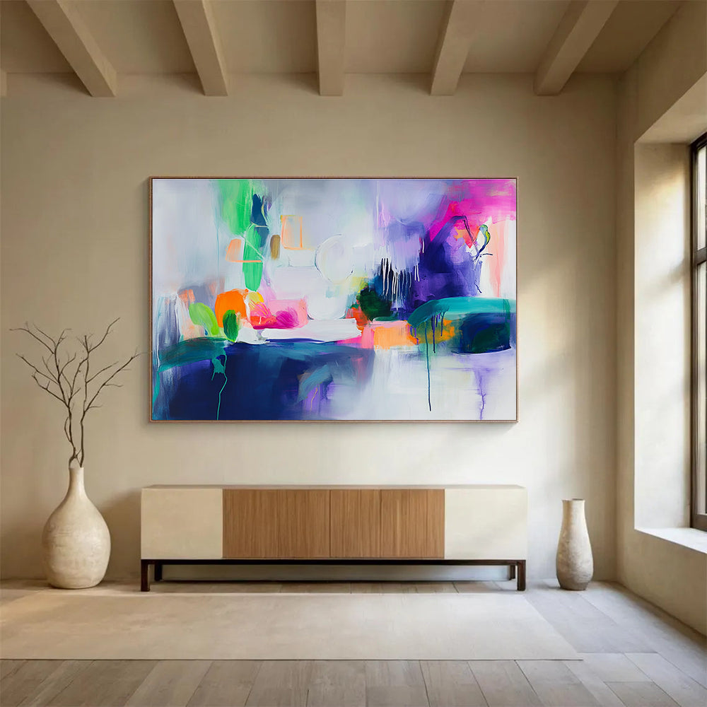 Colorful Abstract Still Life Painting with Vivid Expressive Forms ABS531