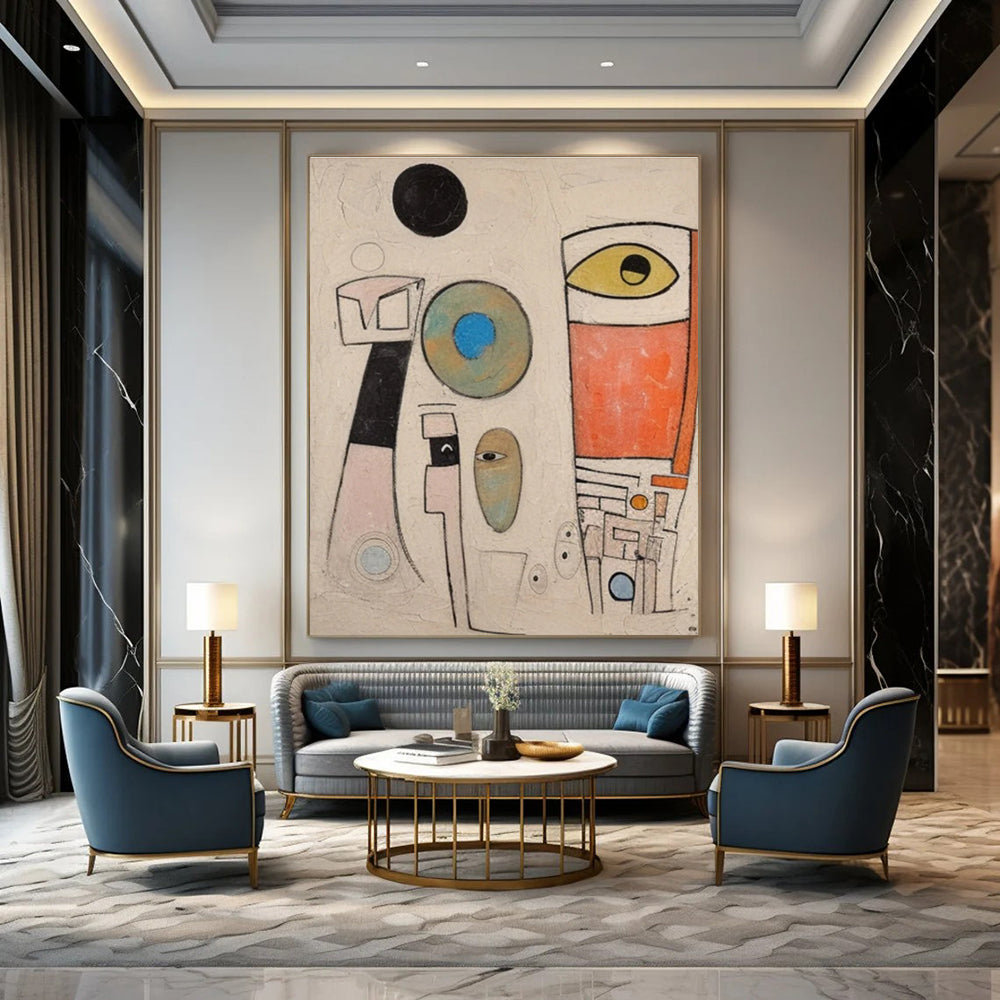 Abstract Figures and Shapes Abstract Painting for Art Gallery Experimental Sections HENG027