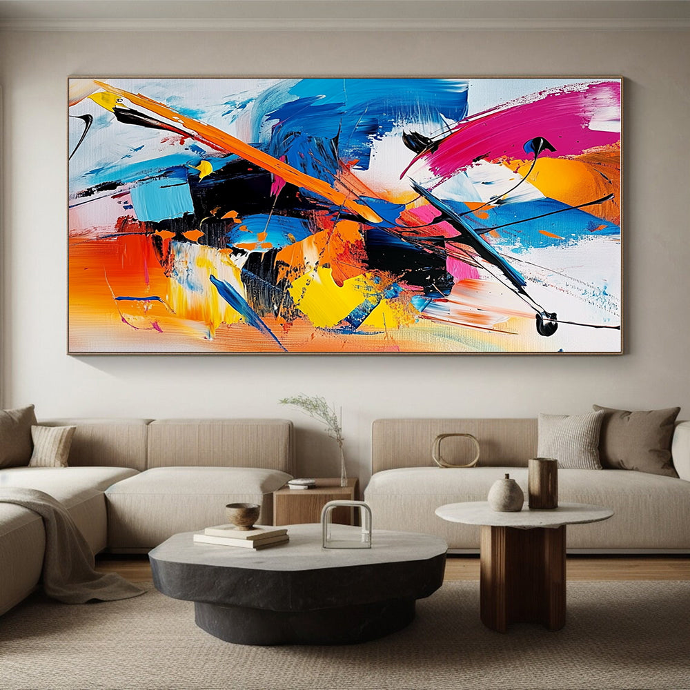 Colorful Dynamic Abstract Painting with Vivid Brushstrokes WINK640