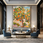 Orange Grove Abstract Painting for Warm - Toned Living Rooms HENG439