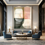 Soft Geometry Abstract Painting for Elegant Living Rooms GAB1027