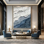 Textured Coastal Layers Abstract Painting for Minimalist Beach Homes HENG325