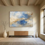 Soft Blue - Beige Abstract Landscape - Inspired Painting ABS181