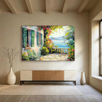 Coastal Villa Abstract Painting for Mediterranean - Style Resorts YHT415