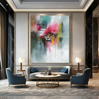 Colorful Cat Abstract - Expressive Feline Abstract Painting GAB0641