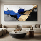 Blue - Gold Abstract Splash Painting with Luxurious Energy WINK365