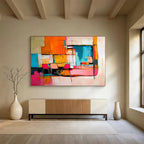 Abstract Interior Scene Painting with Vibrant, Modern Spatial Energy ABS500