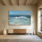 Crashing Waves Abstract Dynamic Seascape Painting for Adventure - Inspired Spaces YHT024