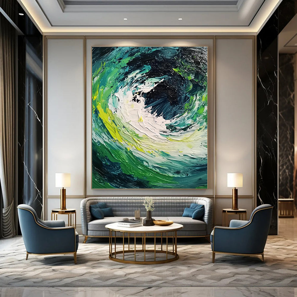 Colorful Swirling Vortex Abstract Painting of Dynamic Energy GAB0090