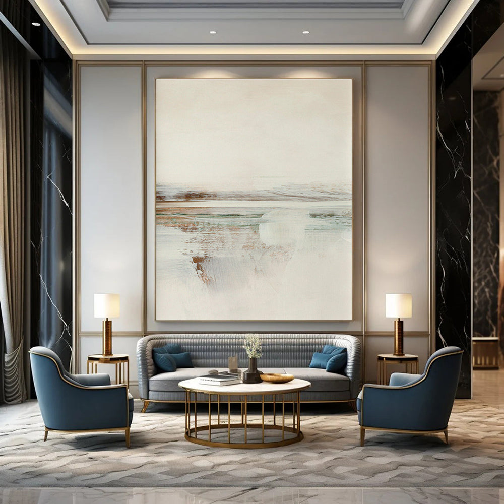 Delicate Soft - Toned Abstract Landscape for Subtle Decor HENG225