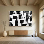 Black Brushstrokes on White  Bold Minimalism ABS061