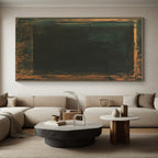Framed Dark Rectangle Abstract Painting with Mysterious Allure WINK089