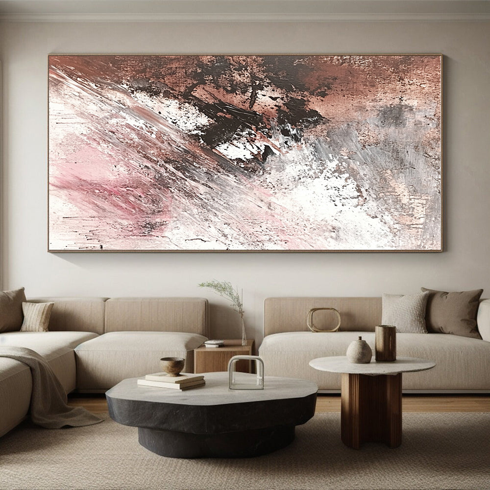 Brown Gray White Abstract Painting with Subtle Drama WINK673