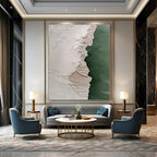 Textured Green and Beige Art - Tactile Abstract Painting GAB0404