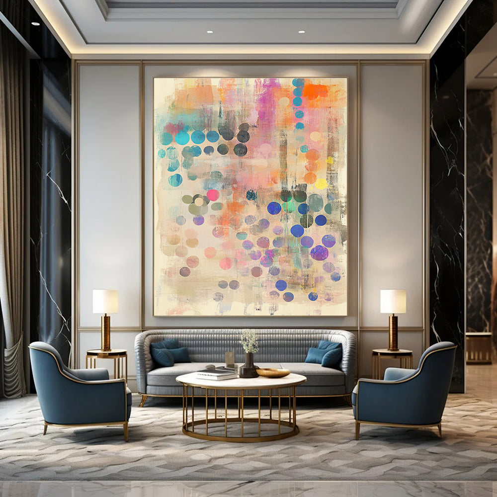 Polka Dot Abstract Painting for Playful Kids’ Activity Centers GAB1183
