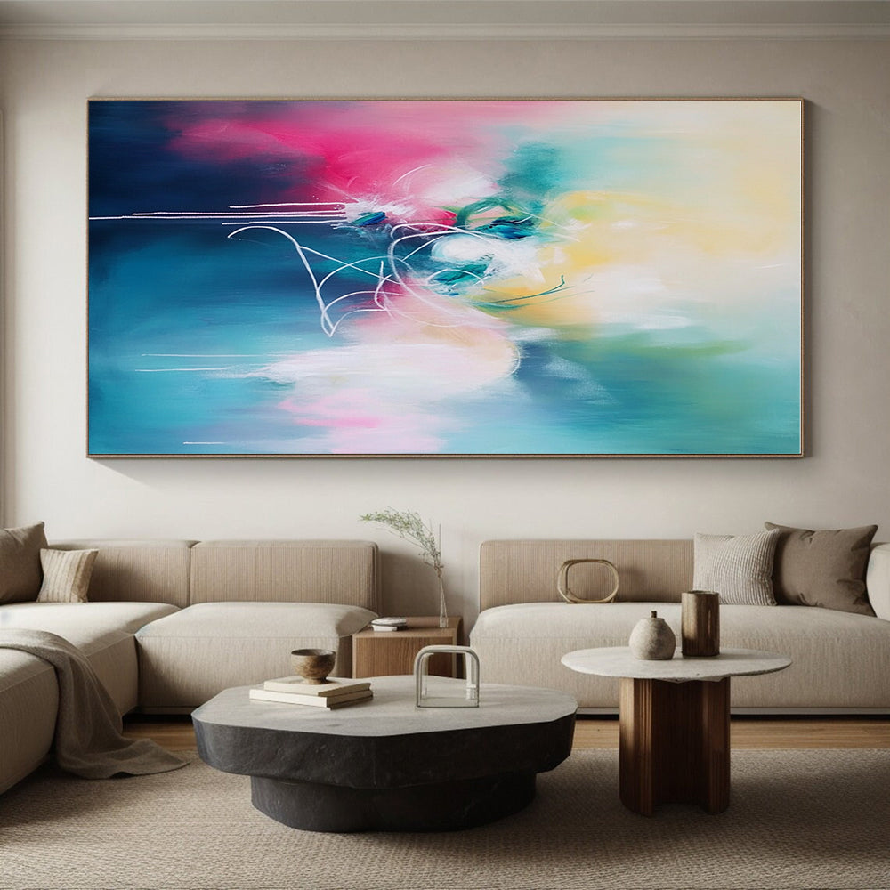 Vivid Color Abstract Painting with Fluid Lines WINK815
