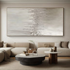 Dripping Silver Abstract Painting with Subtle Drama WINK305