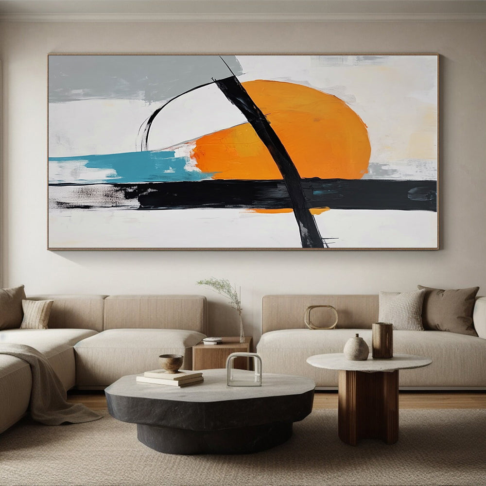 Orange Black Abstract Painting with Bold Statements WINK697
